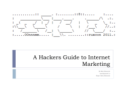 A Hackers Guide to Internet Marketing By Mark Blaszczyk