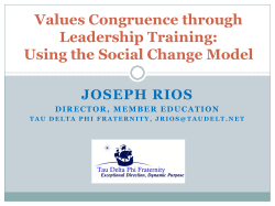 Values Congruence through Leadership Training: Using the Social Change Model JOSEPH RIOS