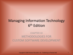 Managing Information Technology 6 Edition METHODOLOGIES FOR
