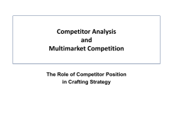 Competitor Analysis and Multimarket Competition The Role of Competitor Position