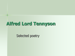 Alfred Lord Tennyson Selected poetry