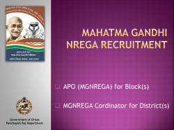  APO (MGNREGA) for Block(s) MGNREGA Cordinator for District(s) Government of Orissa