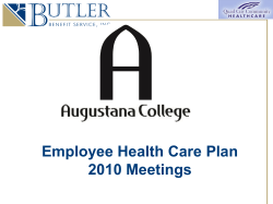 Employee Health Care Plan 2010 Meetings