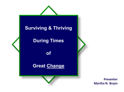 Surviving &amp; Thriving During Times of Great Change