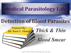 Prepared By: Mr. Raed Z. Ahmed Raed Z. Ahmed, Medical Parasitology Lab.,2012-2013