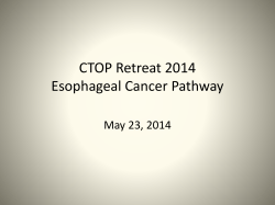 CTOP Retreat 2014 Esophageal Cancer Pathway May 23, 2014