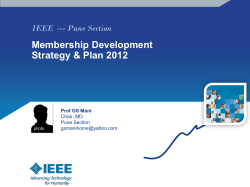 Membership Development Strategy &amp; Plan 2012 IEEE  --- Pune Section