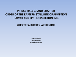 PRINCE HALL GRAND CHAPTER HAWAII AND IT’S  JURISDICTION INC.