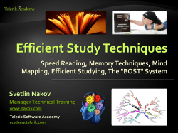 Efficient Study Techniques Speed Reading, Memory Techniques, Mind Svetlin Nakov