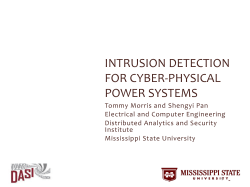 INTRUSION DETECTION FOR CYBER-PHYSICAL POWER SYSTEMS
