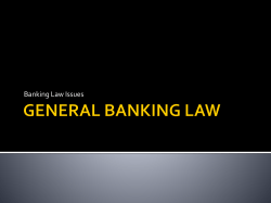 Banking Law Issues