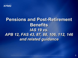 Pensions and Post-Retirement Benefits IAS 19 vs.