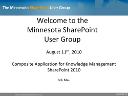 Welcome to the Minnesota SharePoint User Group August 11