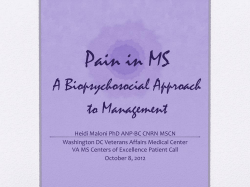 Pain in MS A Biopsychosocial Approach to Management