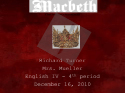 Richard Turner Mrs. Mueller English IV – 4 period