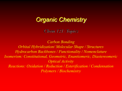 Organic Chemistry Chem 121: Topics