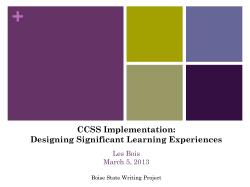 + CCSS Implementation: Designing Significant Learning Experiences Les Bois