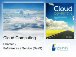Cloud Computing Chapter 2 Software as a Service (SaaS)