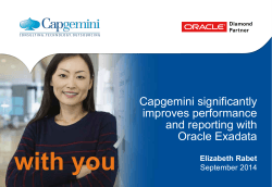 with you Capgemini significantly improves performance and reporting with