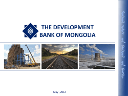 THE DEVELOPMENT BANK OF MONGOLIA May , 2012 1