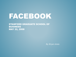 FACEBOOK STANFORD GRADUATE SCHOOL OF BUSINESS MAY 22, 2008