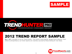 SAMPLE 2012 TREND REPORT SAMPLE R TE