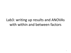 Lab3: writing up results and ANOVAs with within and between factors 1