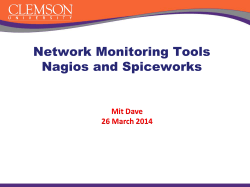 Network Monitoring Tools Nagios and Spiceworks Mit Dave 26 March 2014