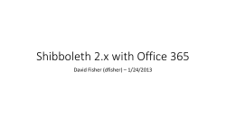 Shibboleth 2.x with Office 365 David Fisher (dfisher) – 1/24/2013