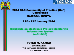 2014 DAD Community of Practice (CoP) Conference NAIROBI - KENYA 21