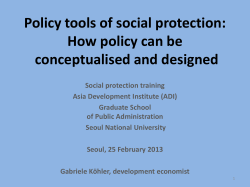 Policy tools of social protection: How policy can be conceptualised and designed