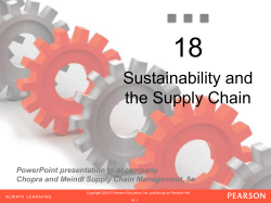 18 Sustainability and the Supply Chain PowerPoint presentation to accompany