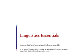 Linguistics Essentials