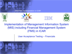 Implementation of Management Information System (MIS) including Financial Management System
