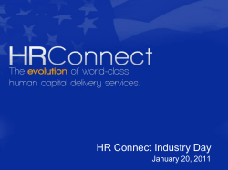 HR Connect Industry Day January 20, 2011