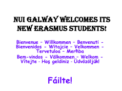 NUI GALWAY WELCOMES ITS NEW ERASMUS STUDENTS!