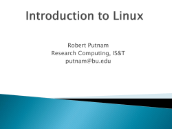Robert Putnam Research Computing, IS&amp;T