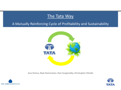 The Tata Way A Mutually Reinforcing Cycle of Profitability and Sustainability