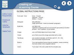 GLOBAL INSTRUCTIONS PAGE: