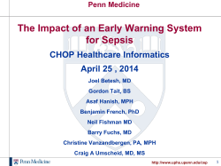 The Impact of an Early Warning System for Sepsis CHOP Healthcare Informatics