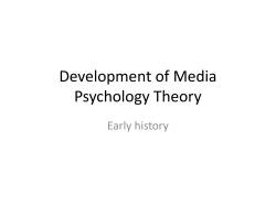 Development of Media Psychology Theory Early history