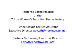 Response Based Practice at the Yukon Women’s Transition Home Society