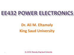 Dr. Ali M. Eltamaly King Saud University 1