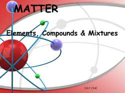 MATTER Elements, Compounds &amp; Mixtures DAY ONE