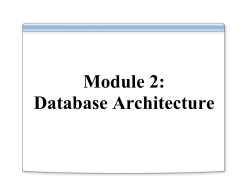 Module 2: Database Architecture