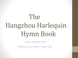 The Hangzhou Harlequin Hymn Book Songs for Winners &amp; Sinners