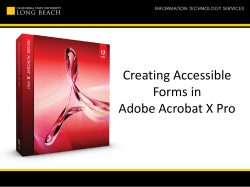 Creating Accessible Forms in Adobe Acrobat X Pro