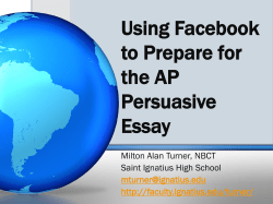 Using Facebook to Prepare for the AP Persuasive