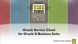 Oracle Service Cloud for Oracle E-Business Suite
