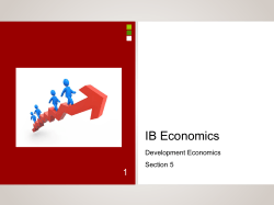 IB Economics 1 Development Economics Section 5